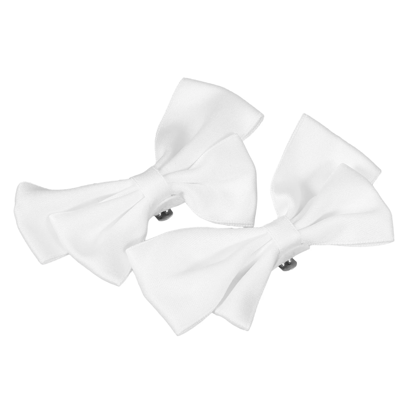 

2Pcs White Bow Shoe Buckles Stylish Wedding Bridal Shoe Clips Durable Cloth Decorative Accessories Exquisite Elegant