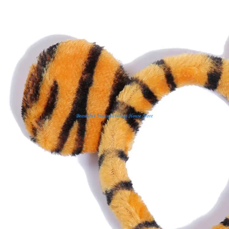 

E56A 3pcs Cartoon Plush Ears Hairband Bowtie and Tail Suit Cosplay Accessories for Adult Kid Party Costume