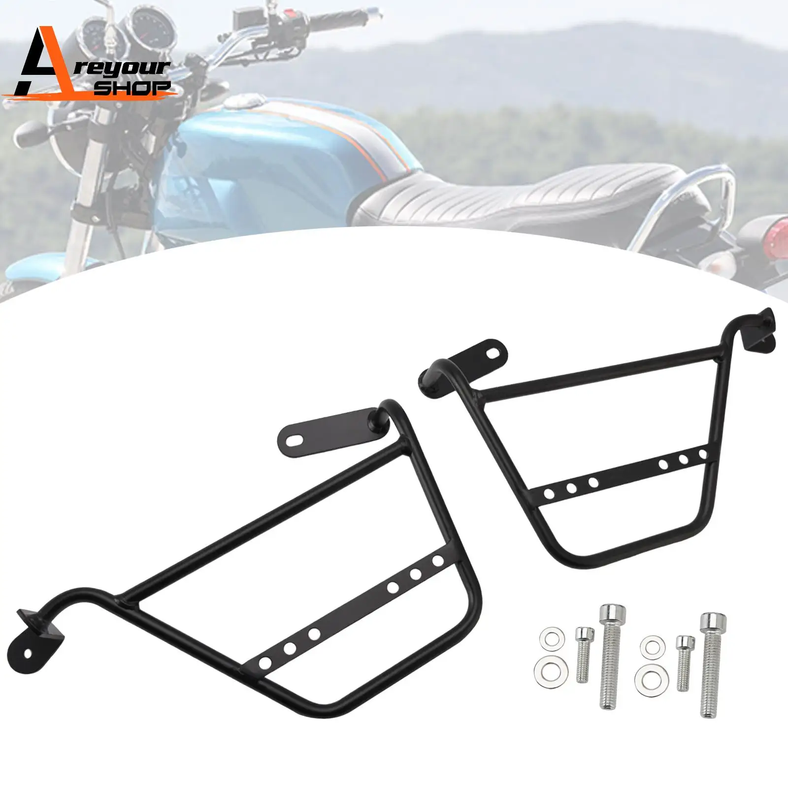

Side Bag Racks Saddlebag Mounting Bracket Black Fit for Guzzi V7 2021-2024 Right or Left