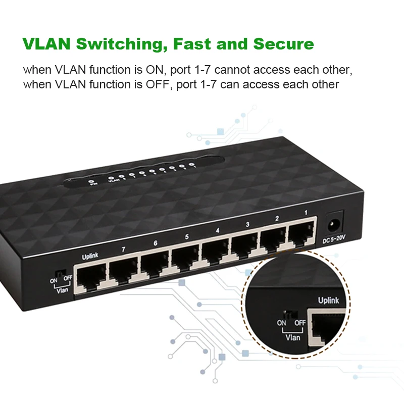 IENRON Gigabit Switch Ethernet 8 портов 1000 Мбит/с сетевой LAN Hub высокопроизводительный интеллектуальный коммутатор для ip-камеры/Wifi роутера