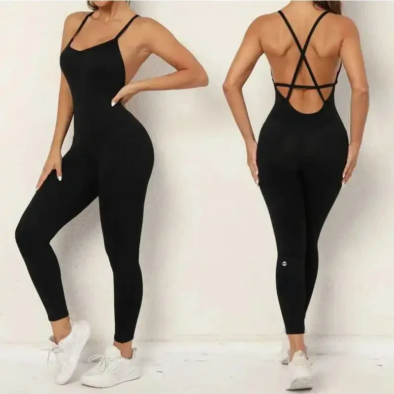 

Hsoul Yoga High Taille Yoga Set Frauen rücken freie Overall Elastizität atmungsaktive Hose Fitness Fitness Anzug