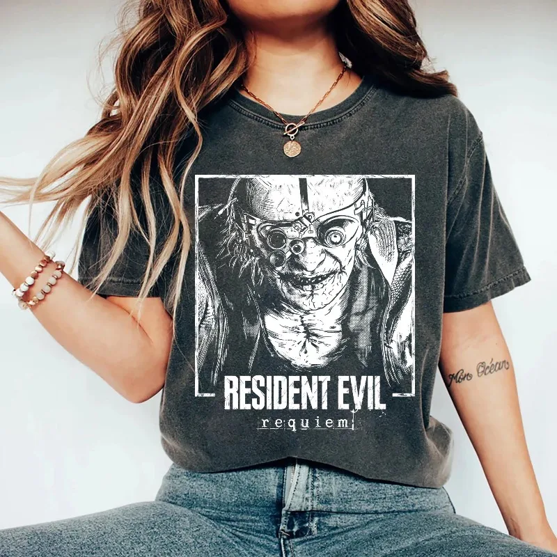 Retro Resident Evil 9 Requiem T-shirt Women's T-shirt Summer New Style Male and Female Couple Casual Fashion Street Top
