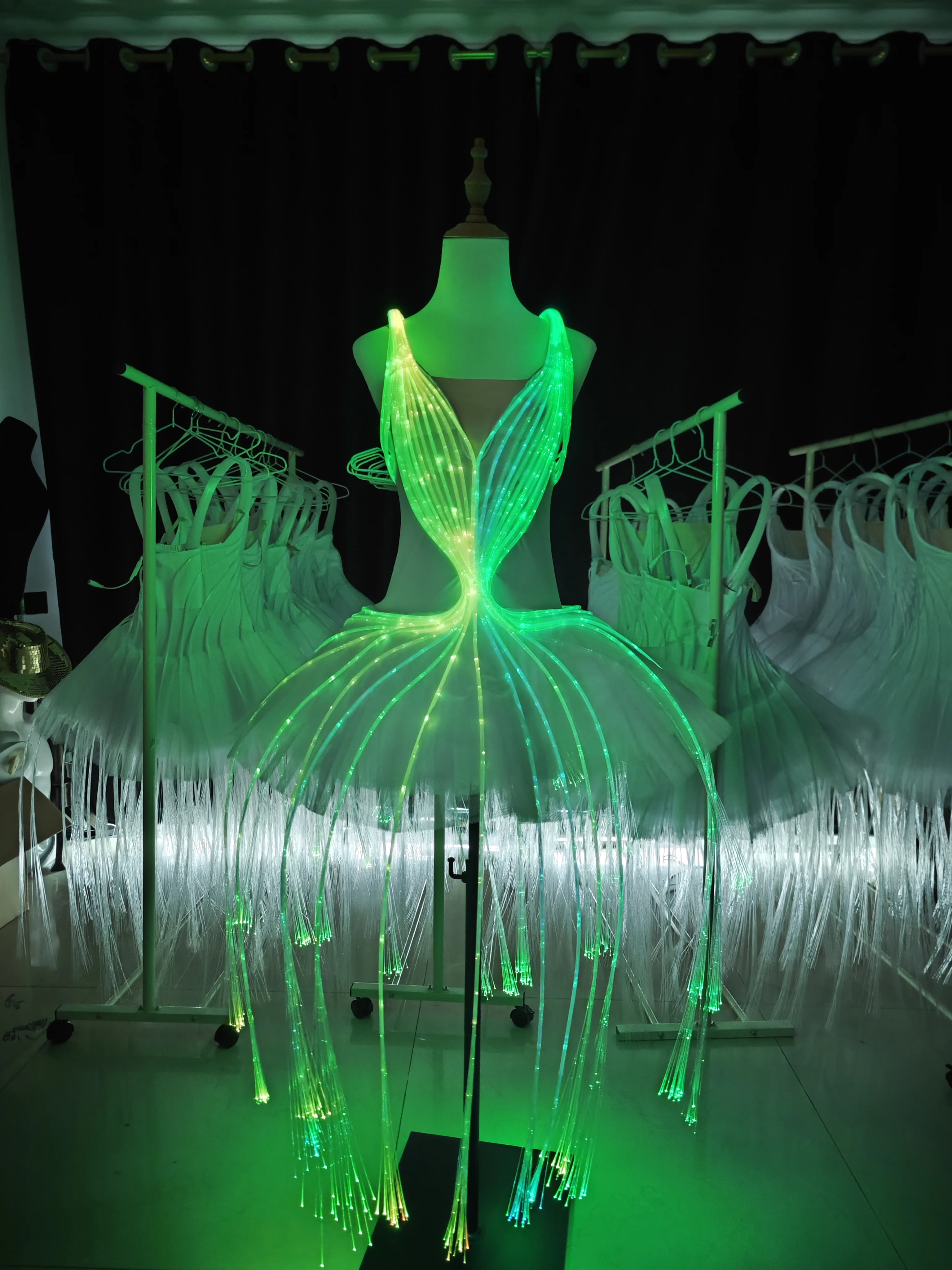 Fiber optic ballet costume skirt night light dress color changing remote control DIY customization Dance wear Woman costumes