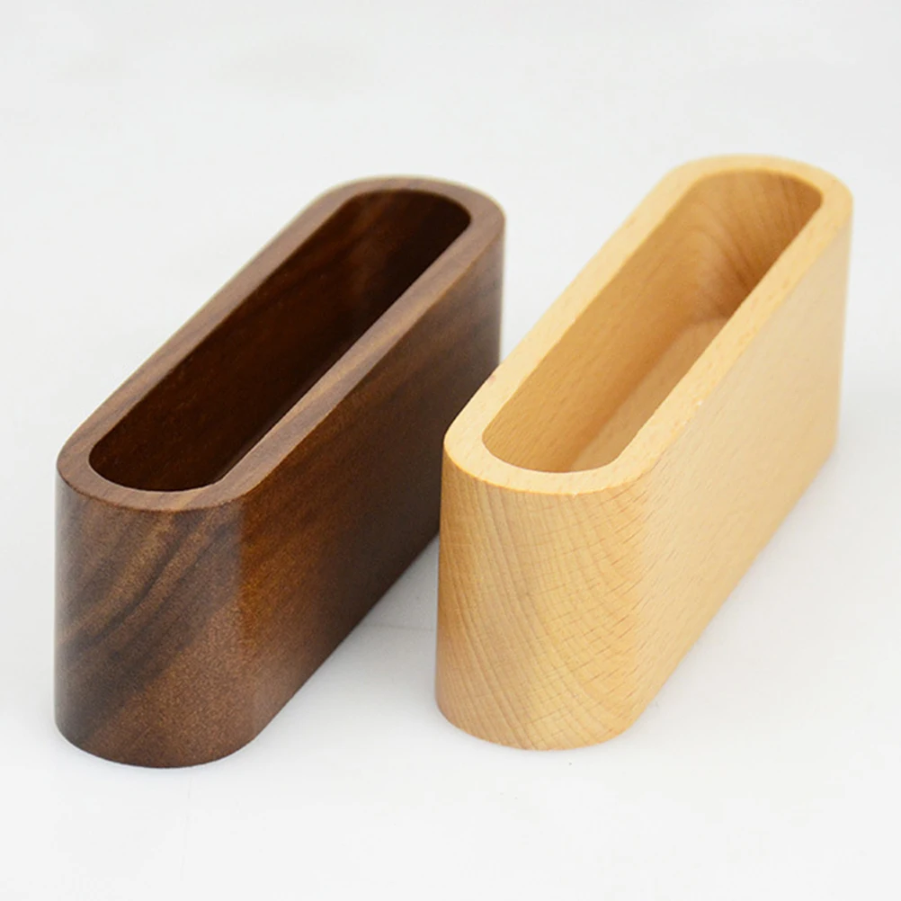

Elegant Walnut Wood Name Card Holder Box Compact Organizer for Office Desk Storage of Notes Memos Photos Stationery Business