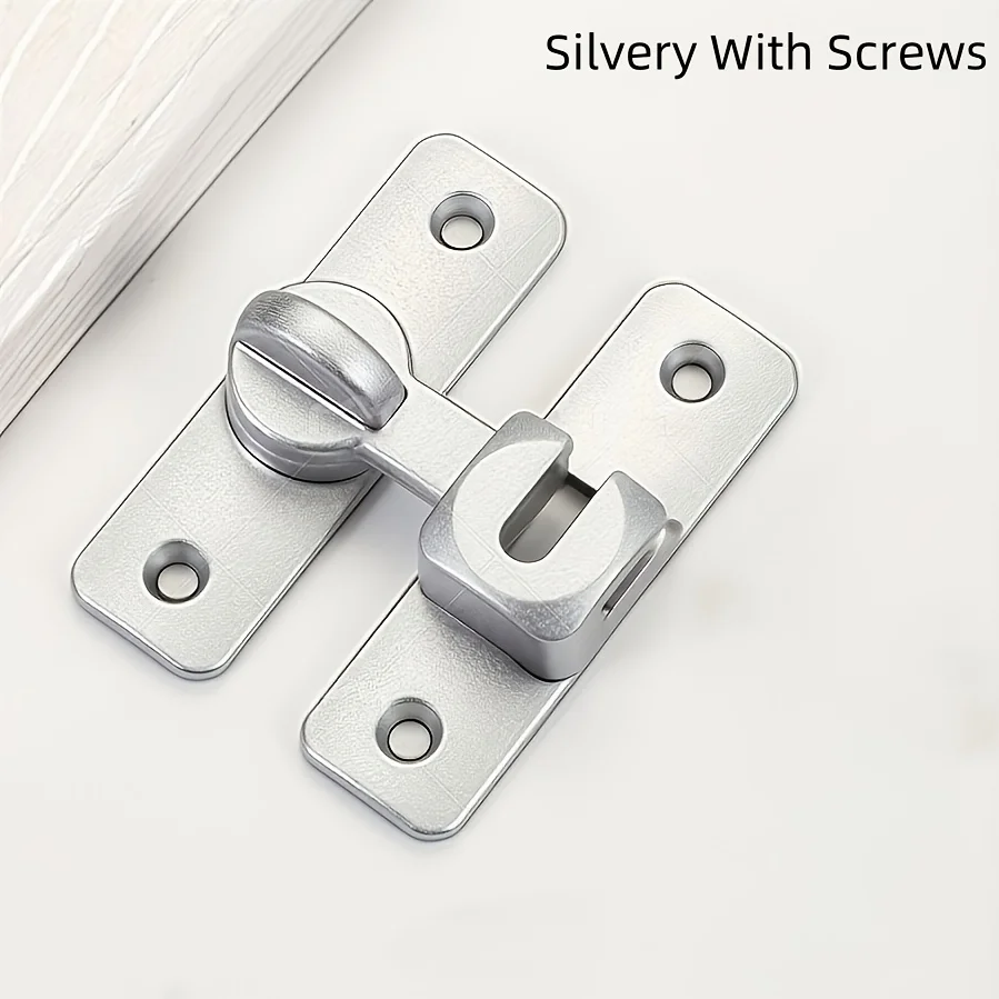 قفل باب مضاد للسرقة - 90 ° /180 ° دبوس منزلق قابل للتعديل، دخول بدون مفتاح، أسود عالي التحمل، سهل التركيب لمرآب الفندق والمكتب المنزلي #6