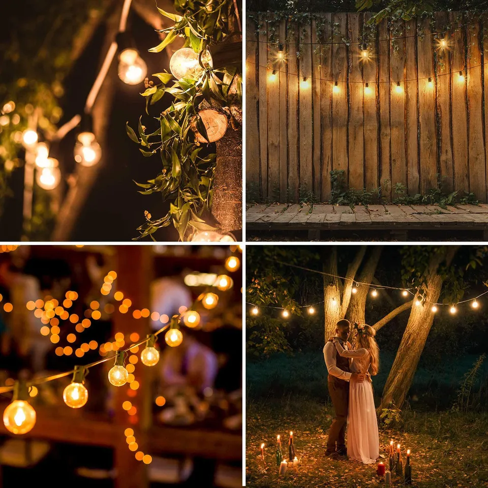 Waterproof G40 Street Garland EU 220V US 110V Outdoor Led Festoon Shatterproof Connectable Party String Light Decoration Lights