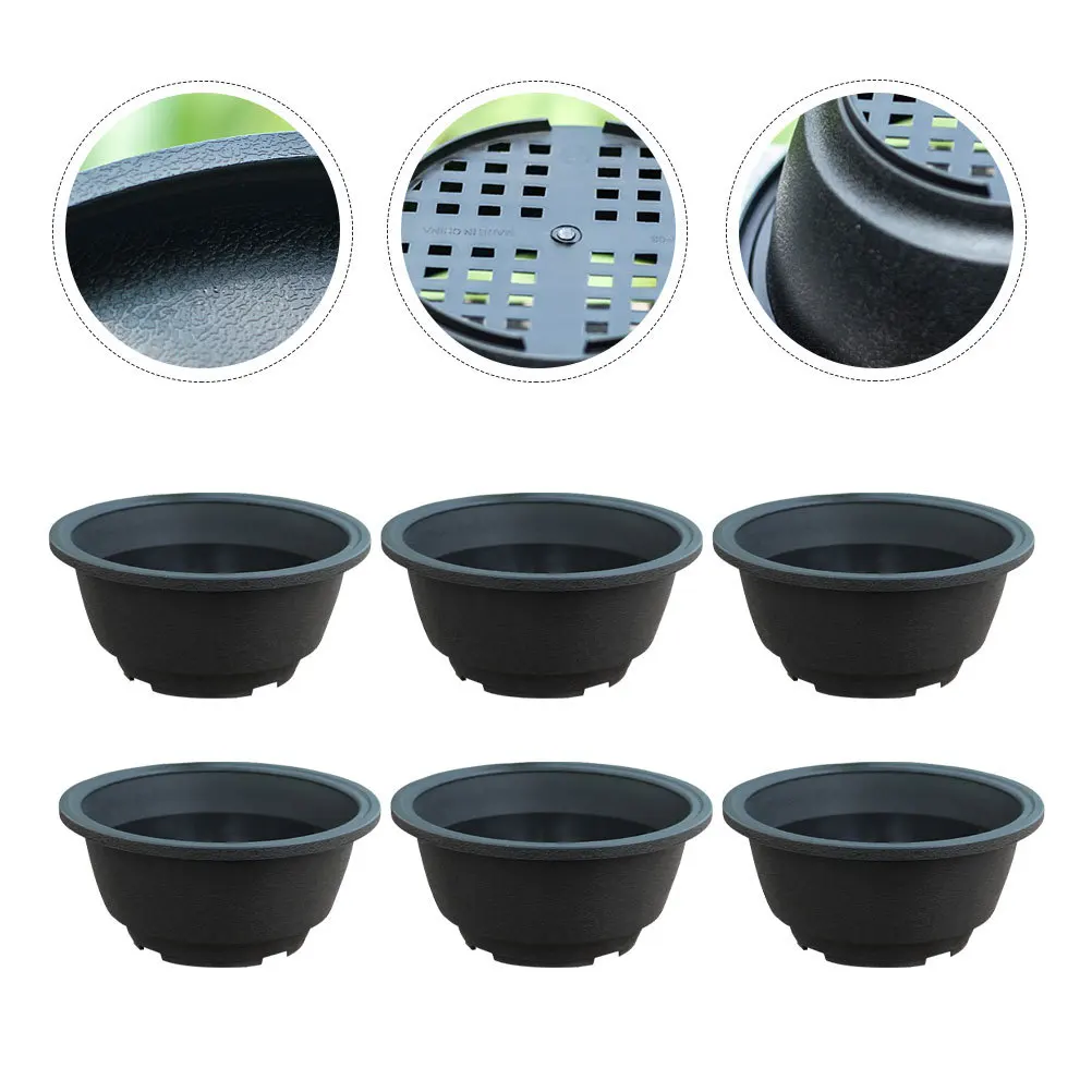 

10pcs Round Chunky Plastic Flower Pots Indoor Outdoor Succulent Planters Nursery Garden Household Planting Containers For Cacti