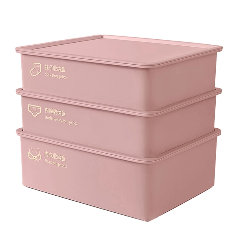 Promotion! Underwear Storage Box Household Drawer Wardrobe Compartment Light Luxury Socks Panties Three-In-One Storage Box