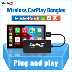 Carlinkit llave electrónica CarPlay inalámbrica USB, sistema Android para coche modificado, accesorios para coche Android, Autokit de servicios para coche, Kit negro