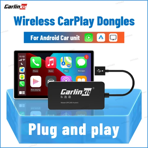 CarlinKit Dongle CarPlay inalámbrico Android Auto para Android Radio de coche AirPlay música espejo pantalla necesita instalar Autokit CCPW CCPA