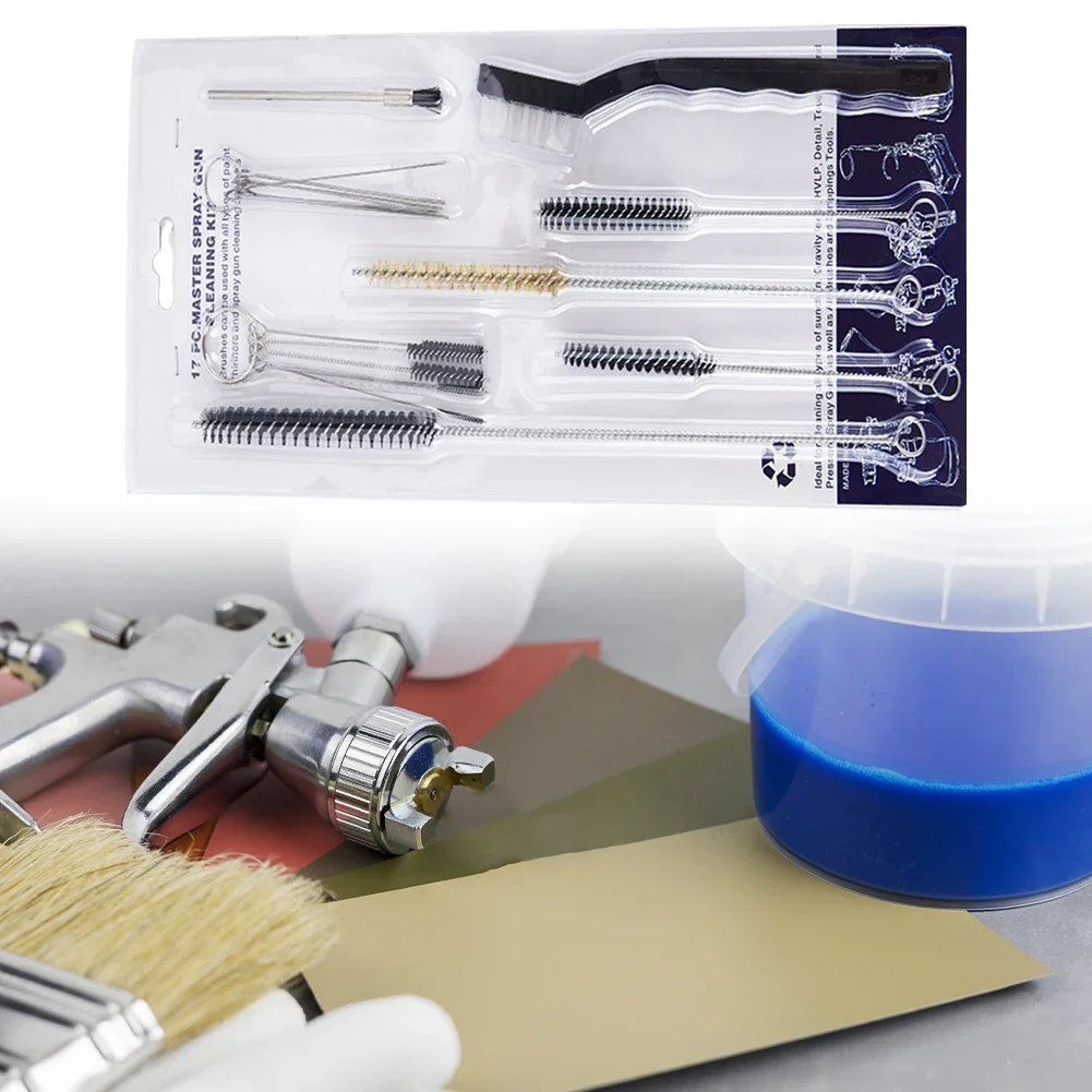 

21Pcs Airbrush Paint Spray Gun Nozzle Tip Cleaner Brush Multi-Functional Nylon Brush Cleaning Brush Set Spray Lance Cleaning Kit
