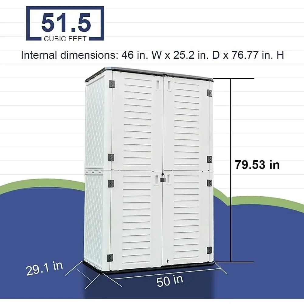 Outdoor Storage Shed, 4x2.5 Ft Tall, Waterproof Metal Perfect Storages Cabinet, Outdoor Storage Room