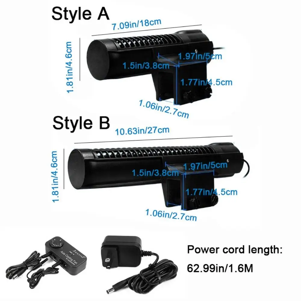 Frequency Conversion Aquarium Cooling Fan Mute Automatic Temperature Control Fish Tank Cooling Fan Black Adjustable - view 5