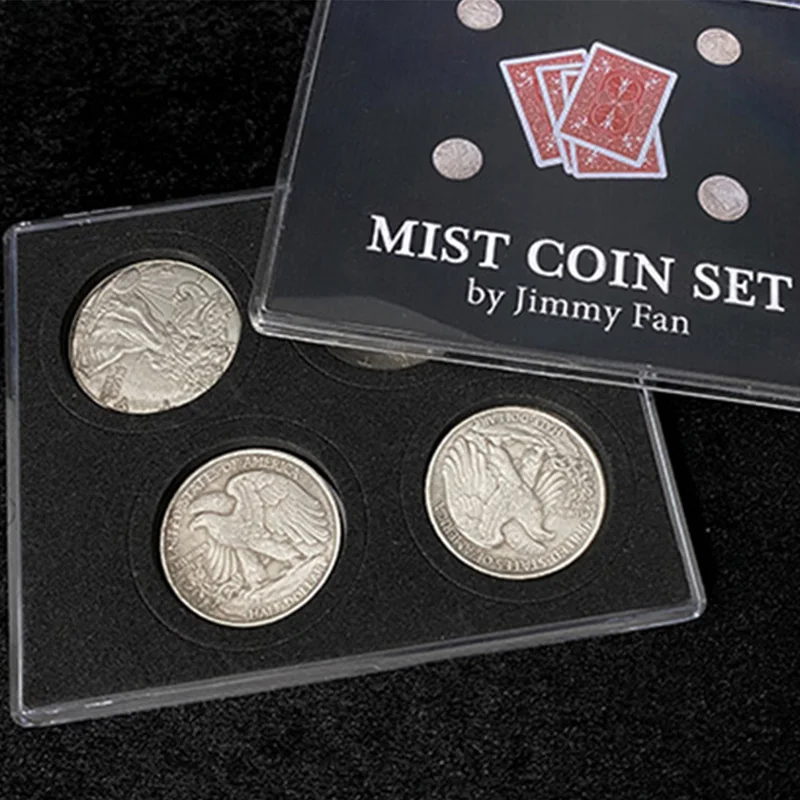 Mist Coin Set para truques de magia, ilusões Gimmick, Mentalismo Adereços engraçados, Aparecendo ou desaparecendo mágico, Mist Coin Set, Close-Up