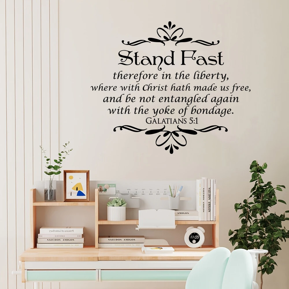 Modern Bible Verse Christian Wall Stickers Galatians 5:1 Leviticus 20:7 God Lord Jesus Wall Decals Bedroom Home Wall Decor