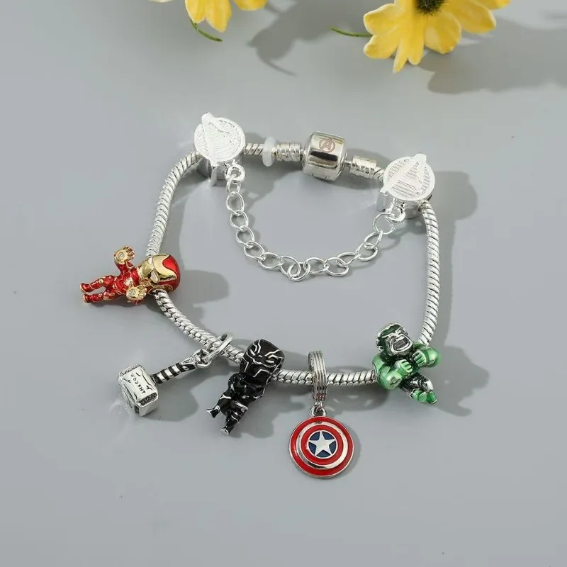 Disney Marvel Deadpool Jewellery Findings Loki Avengers Charm Chain Beaded Fit Original Pandora Bracelet DIY Ladies Jewelry Gift