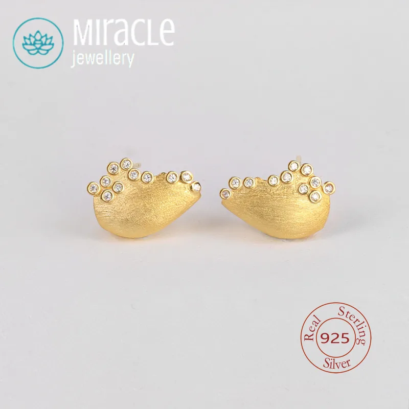 Miracle Sterling Silver 925 Original Sunset Beach Light Luxury Cool Elegant Niche Design High-End French Earrings Studs