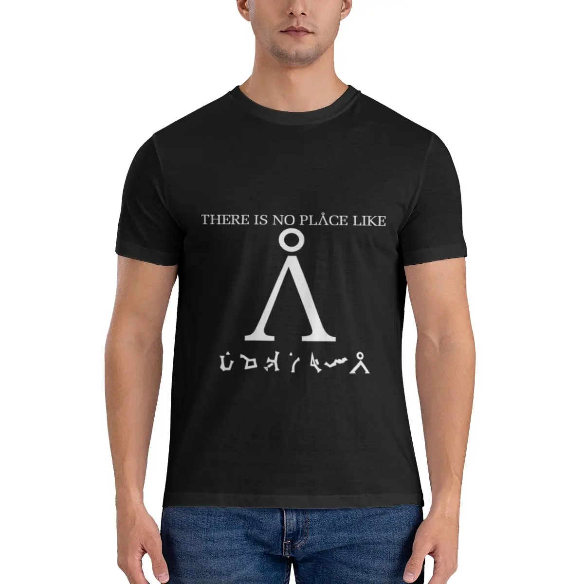 

There Is No Place Like Earth Men's Basic Short Sleeve T-Shirt Funny Print T Shirt