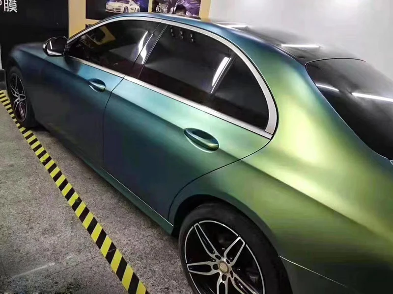 High Quality Super Matte Metallic Early Spring Green Vinyl Wrap Film Chameleon Metal Car Wrapping Roll Foil Adhesive Decal