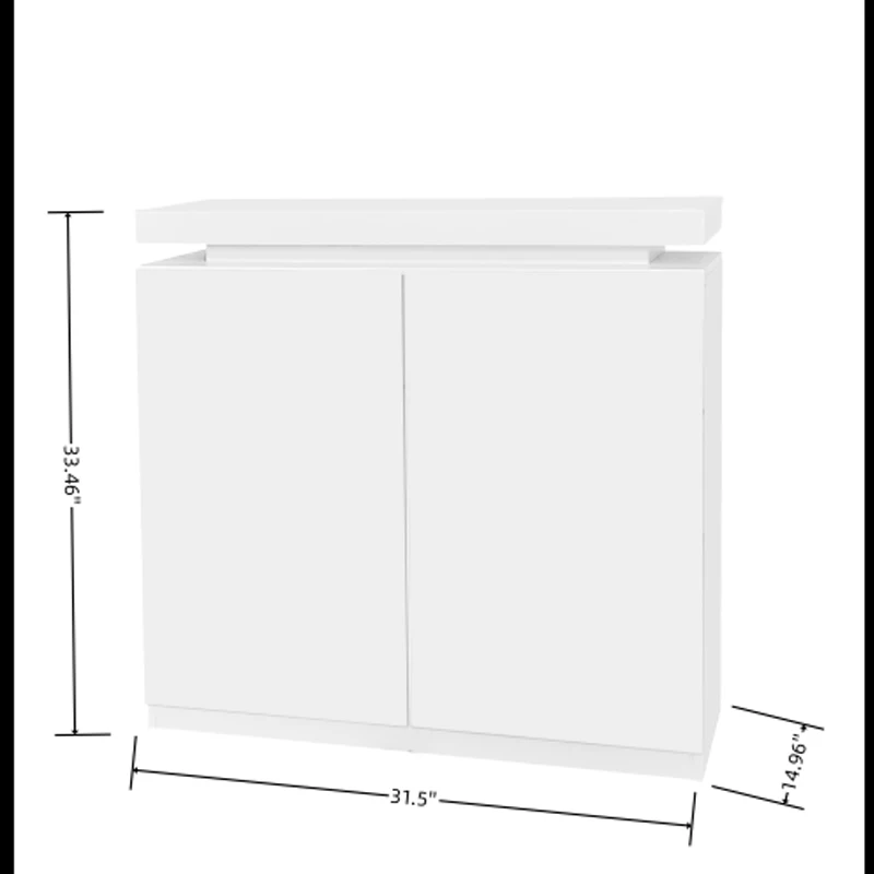 Large Spaces Shoe Cabinet High Glossy White Color with Led Light have moveable Shelves