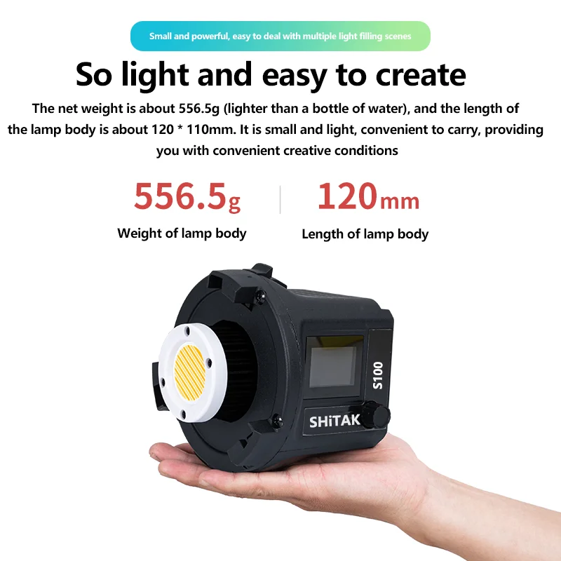 SHiTAK S100 LED ضوء الفيديو 3200-6500k استوديو صور مصباح الترا ضوء التصوير ضوء 60 واط ضوء الكاميرا ل Tiktok يوتيوب