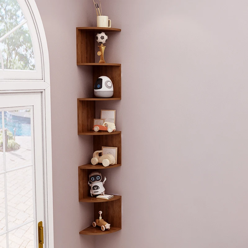 

Solid wood corner wall multi-layer frame wall hanging corner baffle bedroom living room corner shelf