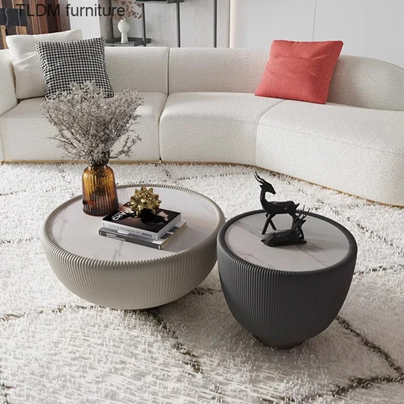 Black Nordic Living Room Coffee Table Round Modern Unique Minimalist Coffee Tables Luxury Glam Table Basse De Salon Furniture