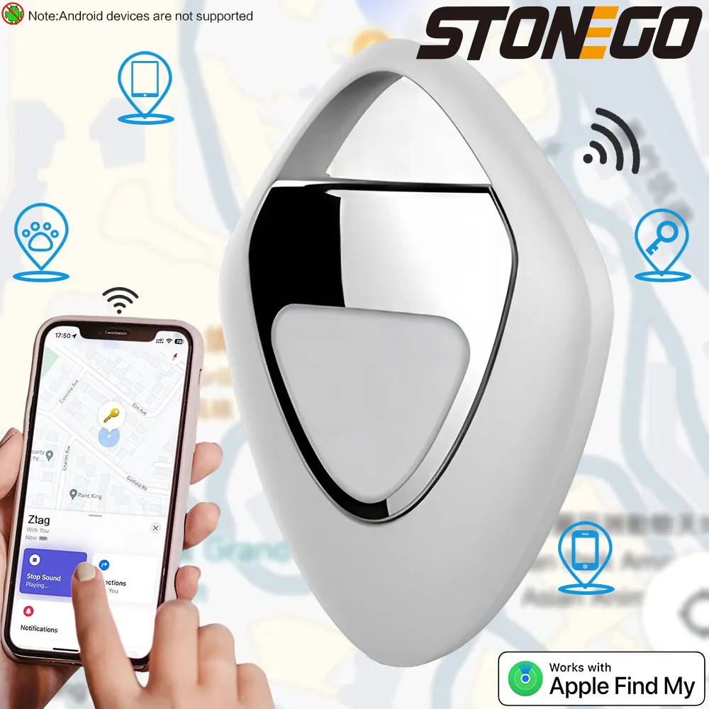 STONEGO Smart Tags for Apple Airtag GPS Location Tracker Pet Key Tracker Finder Device Specific Locator Apple Find My App IOS