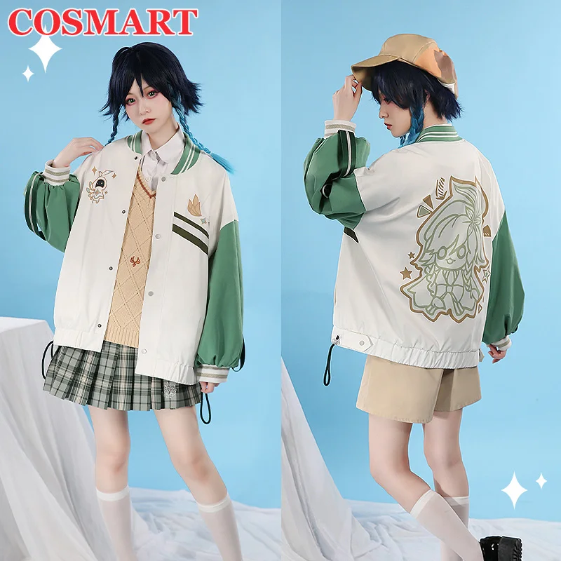 

COSMART Genshin Impact Venti Coat Jacket Skirt Daily Clothing Uniform Cosplay Costume Halloween Party Role Play Outfit New