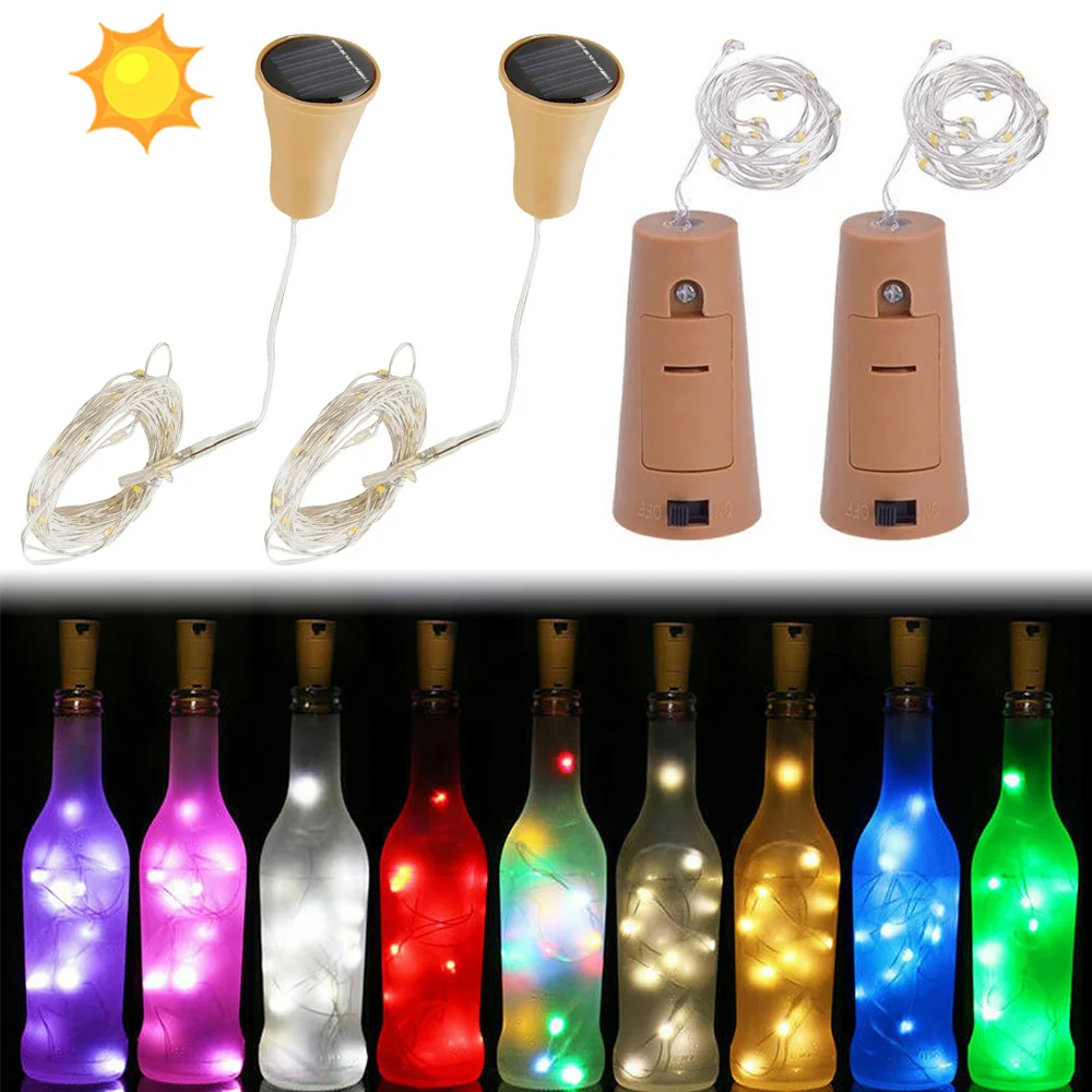 1m 2m 3m Wine Bottle Lights For Fairy String Battery Corker Outdoor Decor Wire Christmas Shaped Garland Party Festival Operated