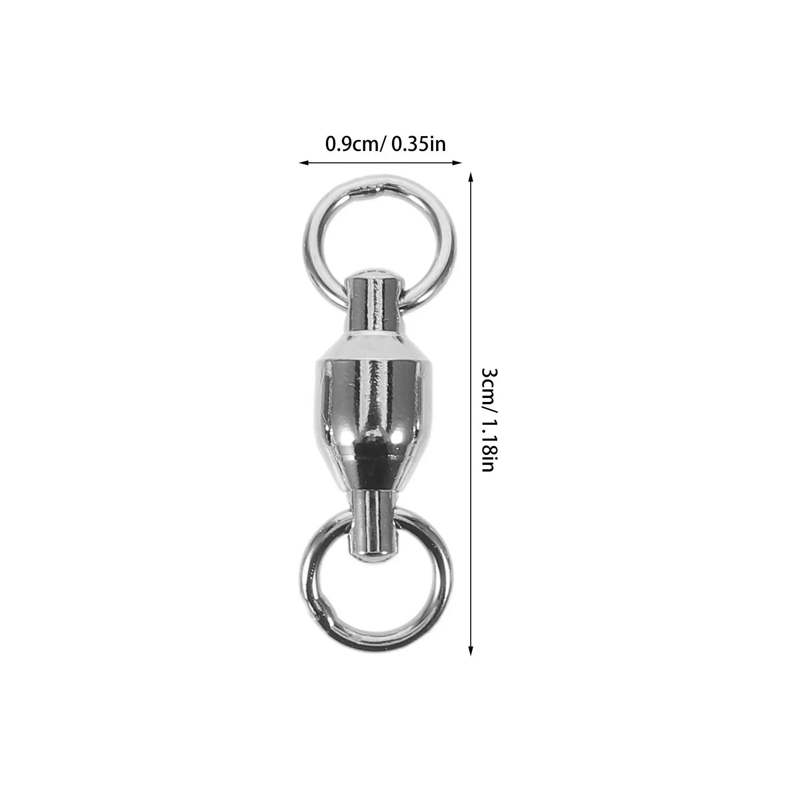 20Pcs Metal Swivel Snap Hooks Detachable Ball Bearing Rotation Connectors for Freshwater Saltwater Fishing Tackle Lanyard Clasp