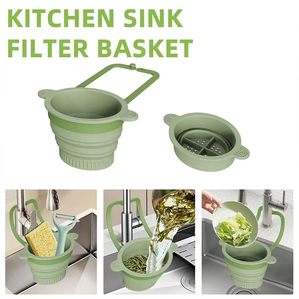 الإبداعية بالوعة معلقة استنزاف سلة المنزلية طوي المطبخ الغذاء بقايا تصفية قابل للتعديل استنزاف رف حامل إسفنجة الصابون