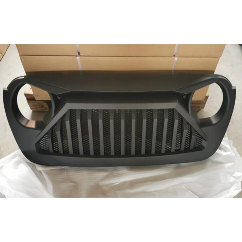 For Jeep Wrangler JL Car Front Bumper Racing Grill Grid Matt Black Exterior Parts 2018 2019 2020 2021