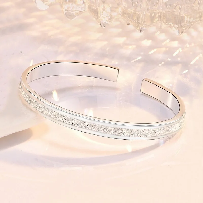 

Popular brand 925 sterling silver fine Frosted Star River bracelets Bangles jewelry Adjustable fashion party wedding
