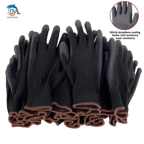Guantes de poliuretano sin logotipo, guantes de trabajo de seguridad, guantes de reparación, guantes recubiertos de palma, suministros para carpintero, 10/20 pares