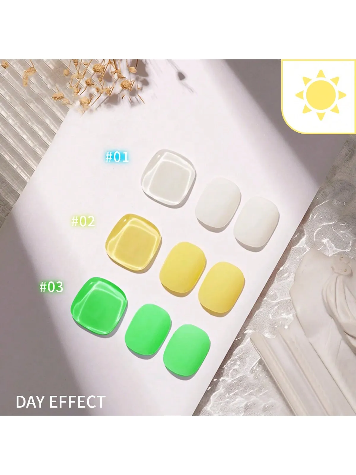 3 قطع 15 مل طلاء أظافر جل متوهج في الظلام - معطف علوي مضيء لصالونات التجميل المنزلية والأظافر DIY - يدوم طويلاً ومتين #3