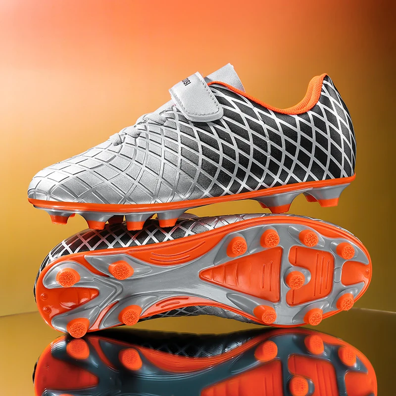 Adult Professional FG/TF Soccer Shoes Non-Slip Long Spike Football Boots Young Kids High Ankle Cleats Grass Soccer Sneakers ﻿