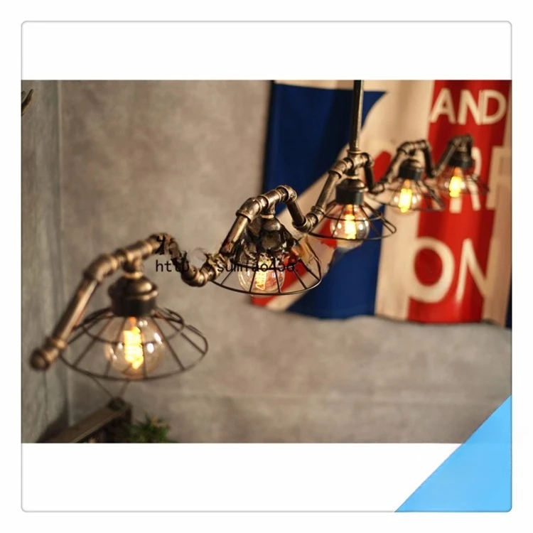 F1 water pipe chandelier industrial wind chandelier retro clothing store bar light bar