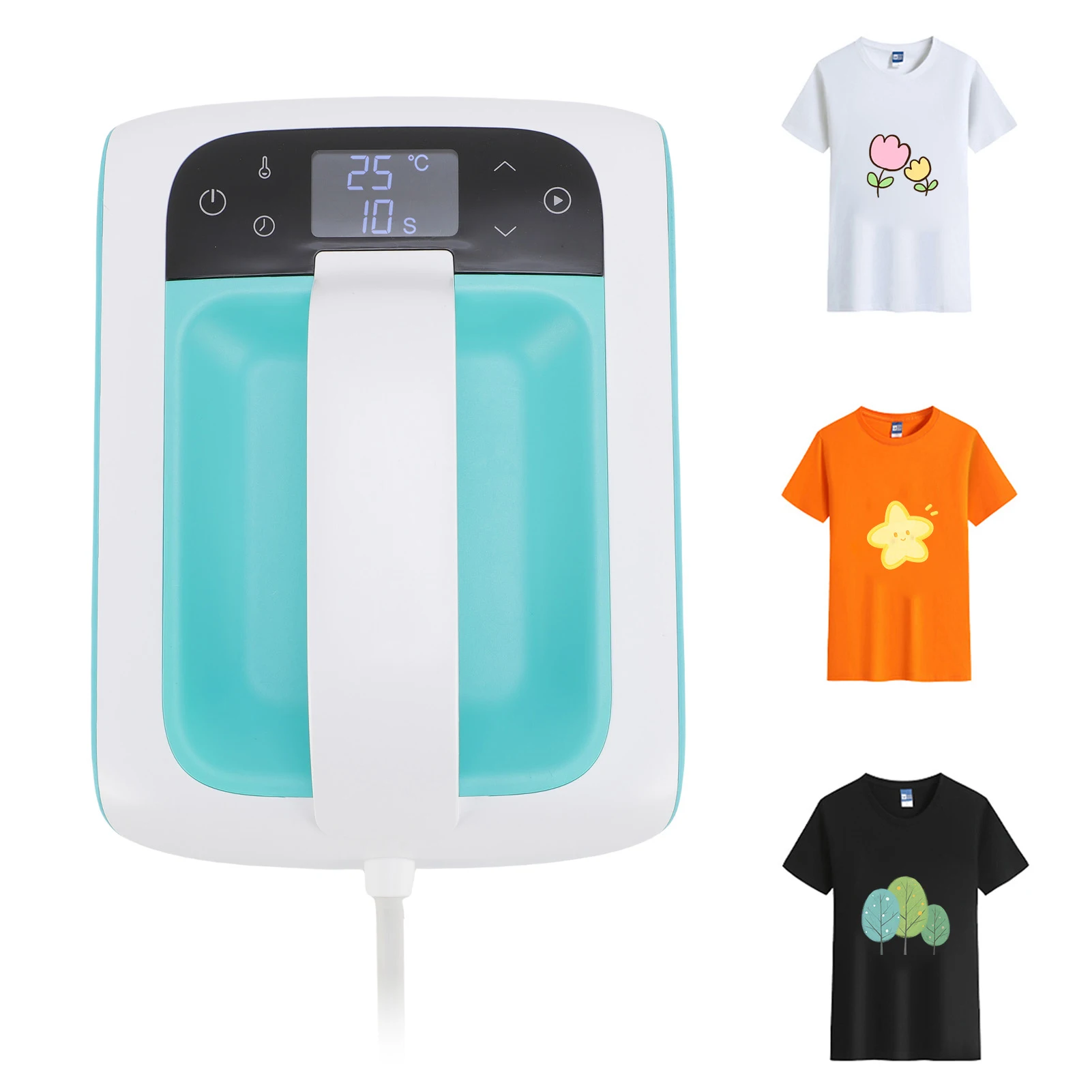 

Heat Press Machine for T-Shirts 7x4.8inch Heating Transfer Iron Press Fast Heat Up for Sublimation Adjustable Temperature Timer