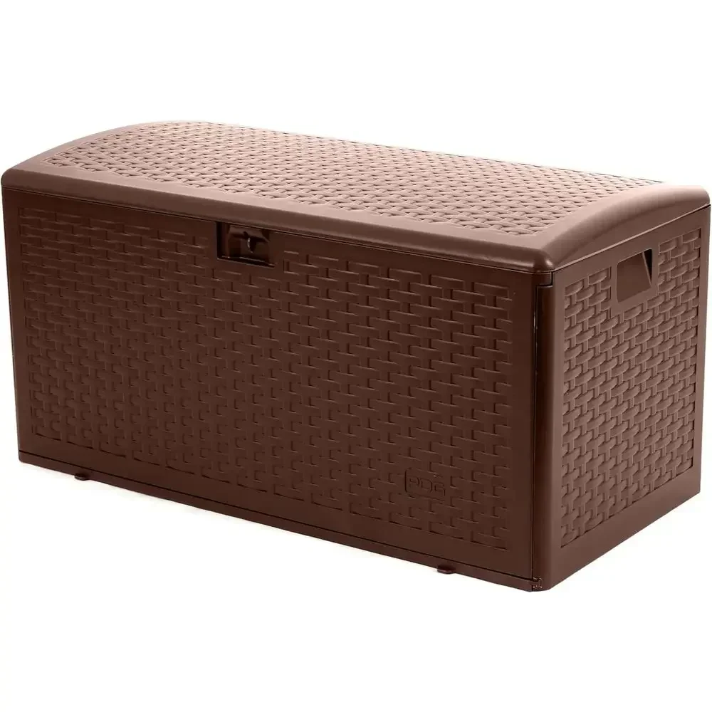 73 Gallon Outdoor Storage Deck Box with Stand Closure in Java Color