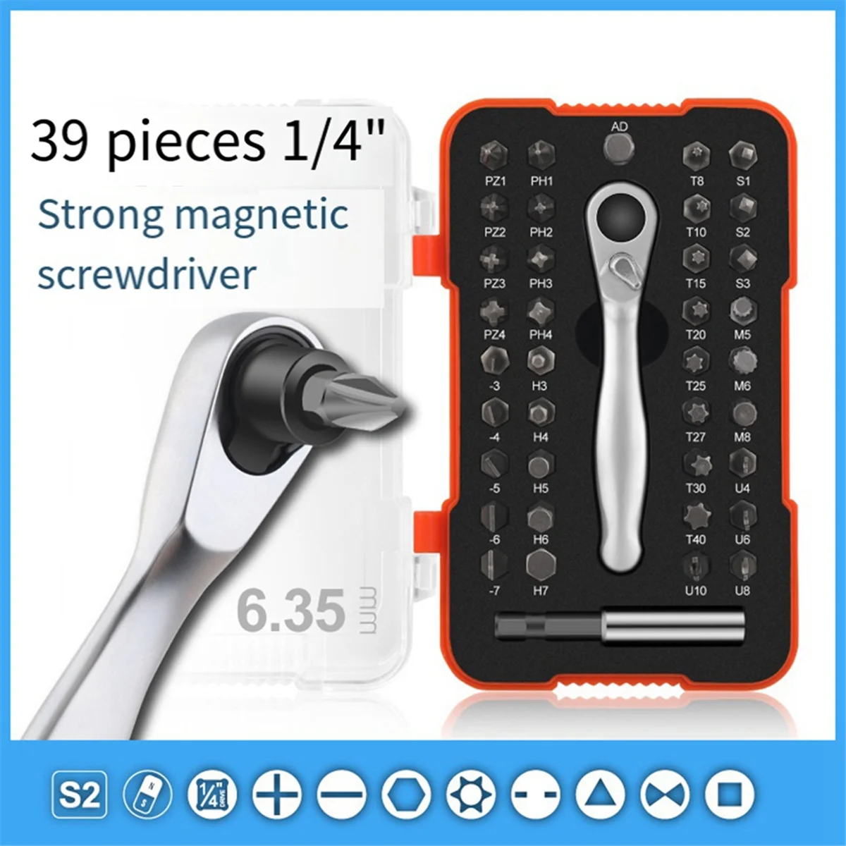 특수 모양 스크루 드라이버 세트, 다기능 래칫 스크루 드라이버 헤드, 39 개