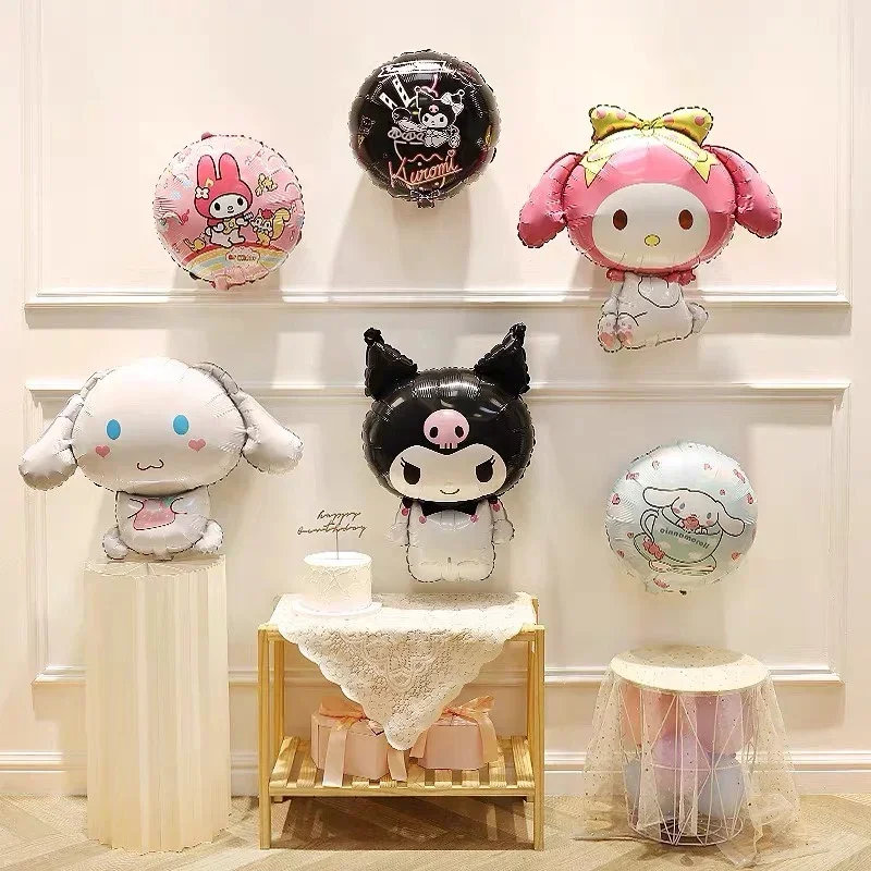 Sanrio Cute Cartoon My Melody Kuromi Cinnamonroll Birthday Party Theme Balloon Set Girl Boy Photography Scene Decoration Gift