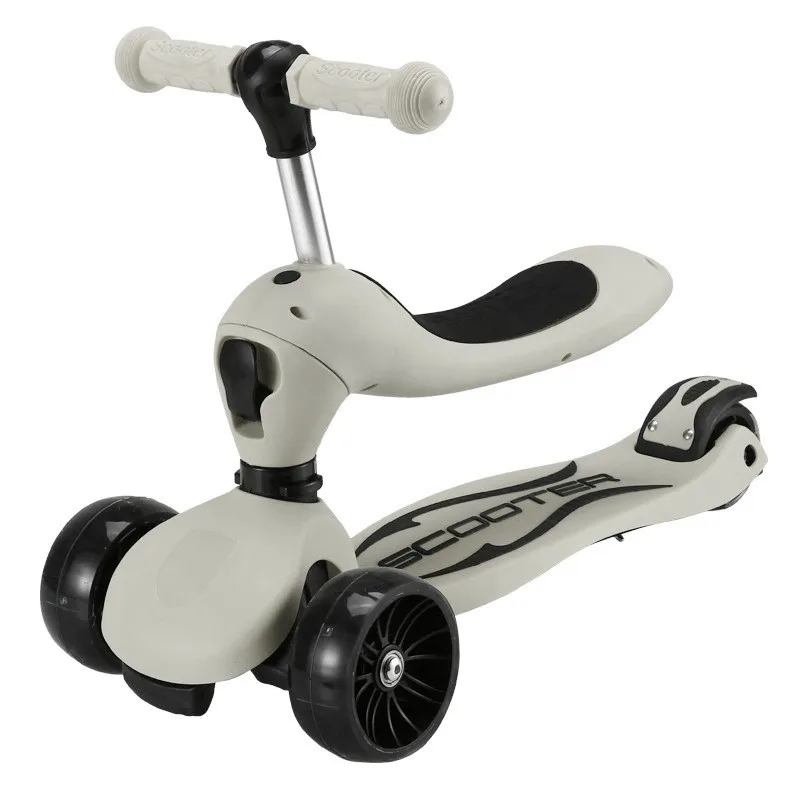 3-in-1 kinderscooter 1-3-6-12 jaar oude jongens en meisjes kinderen kunnen zitten en rijden met duwstang draagbare buitenscooters