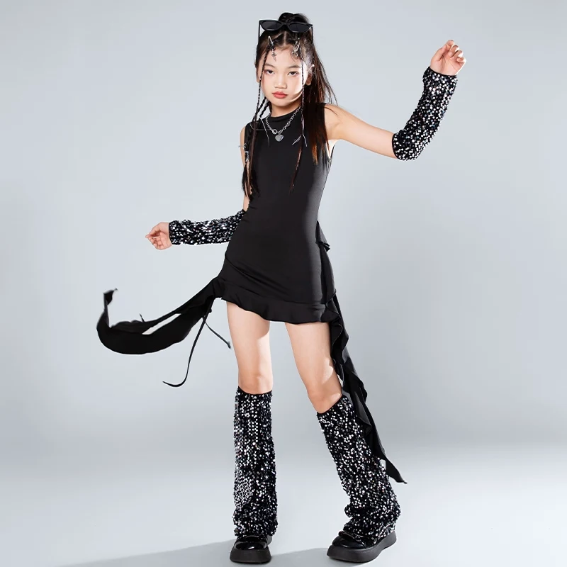 Fashion Group Performance Kpop Outfit Girls Jazz Dance Costume Kids Hip Hop Clothing Stage Rave Clothes Street Wear XS8757