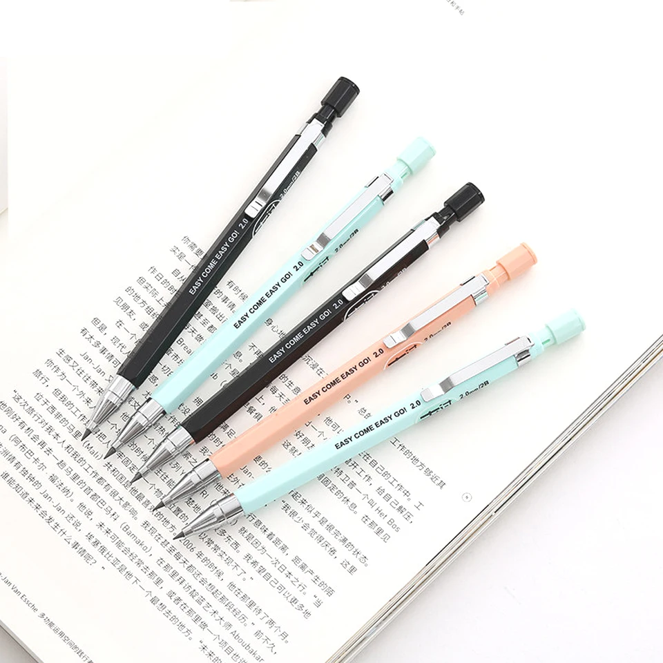 

Automatic Pencil 2.0mm 2B Plastic Cute Mechanical Pencils Stationery Drafting for Kid School Office Supplies Send Pencil Lead