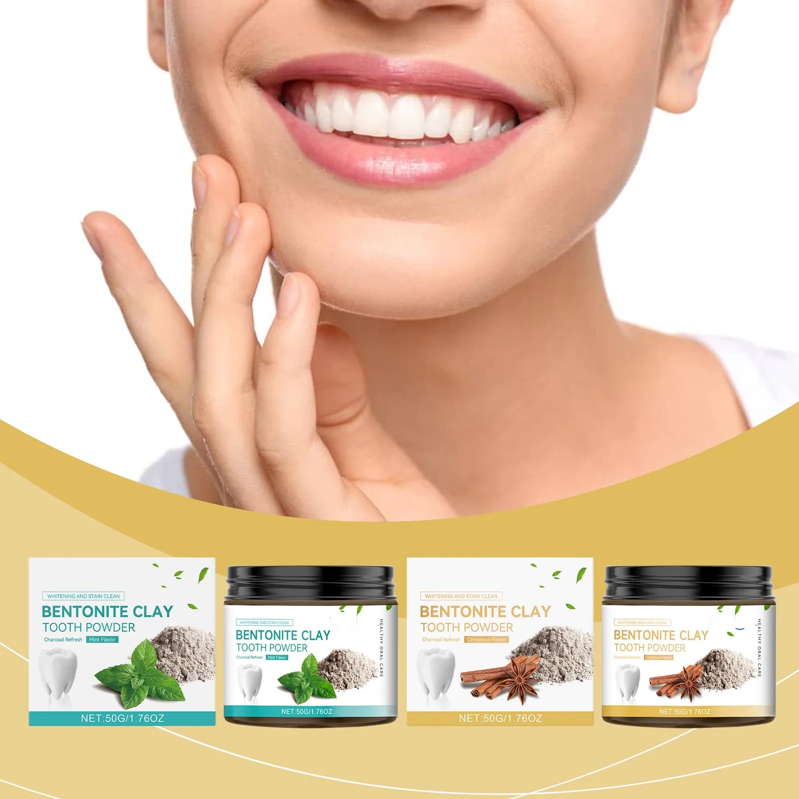 New Volcanic Ash Bentonite Tooth Powder Teeth Cleaning Tooth Powder Teeth Stains And Maintains Oral Environment Hygiene 50g