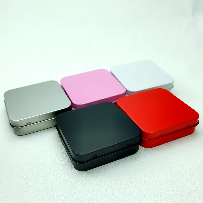 Imagem -03 - Square Hinged Flip Storage Tin Box Mini Metal Tins Container Kit Pequeno Case Jóias Moeda Doces Preservativo Organizador Portátil 100 Pcs