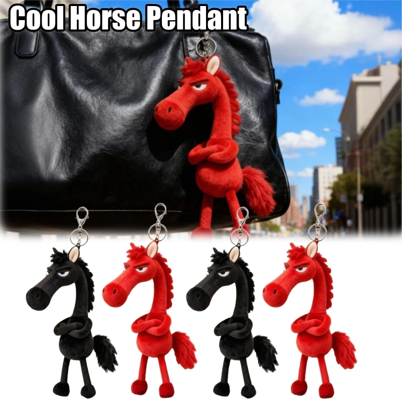 الحصان أفخم المفاتيح محفظة ديكور لعبة لطيفة الشكل زودياك الحصان العام التميمة تصميم رائع محشوة الحيوان حقيبة سحر هدية عيد #1