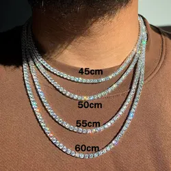 Hip Hop Schmuck 1 Reihe vereist Tennis Kette bling cz Männer Diamant Zirkonia Choker Halskette Frauen Drop Shipping