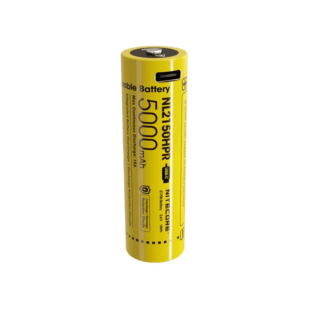 NITECORE Flashlight NL2150HPR High Drain Li-ion USB-C Rechargeable 21700 Battery For NITECORE Flashlights